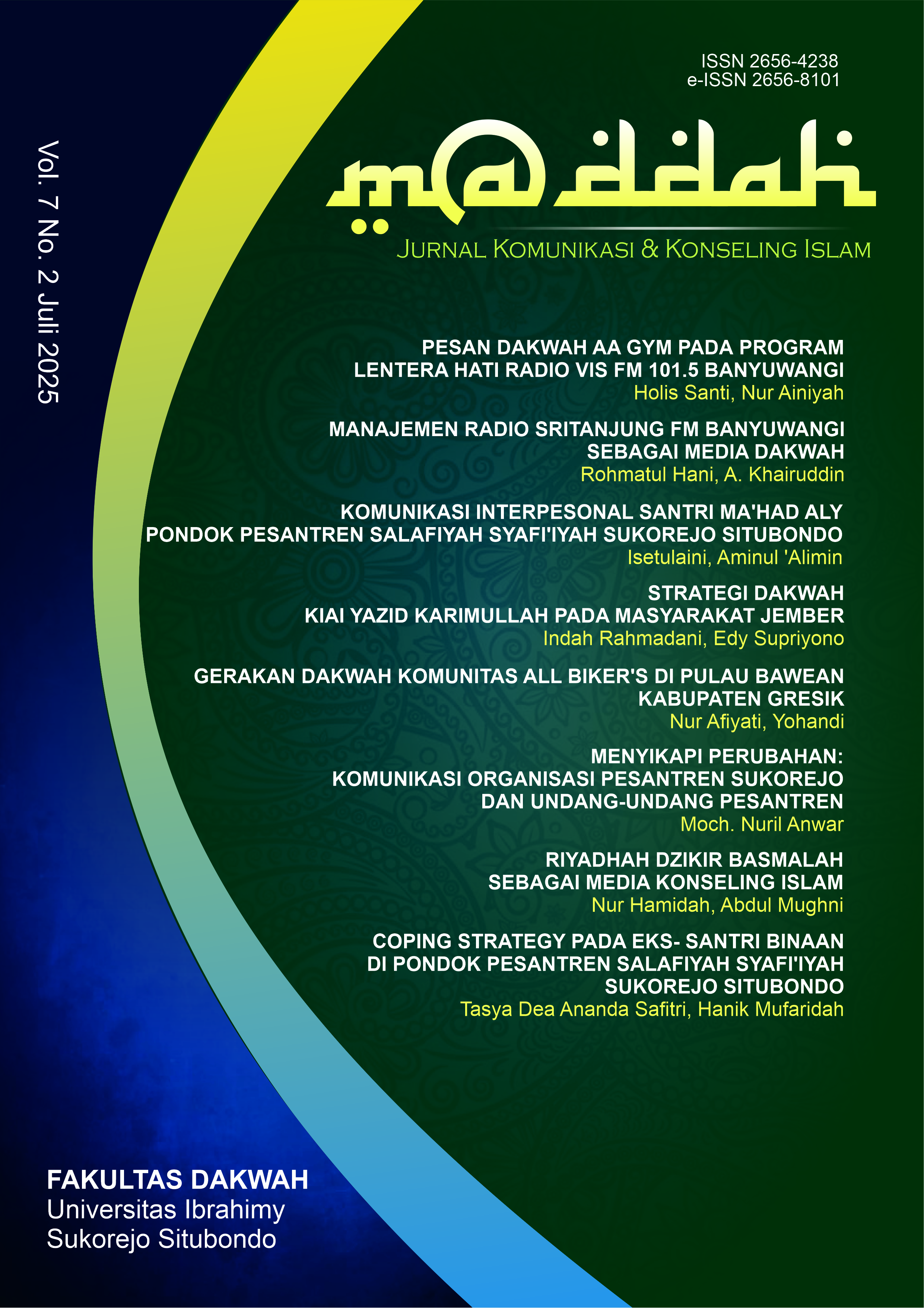 					View Vol. 7 No. 2 (2025): Jurnal Komunikasi dan Konseling Islam
				