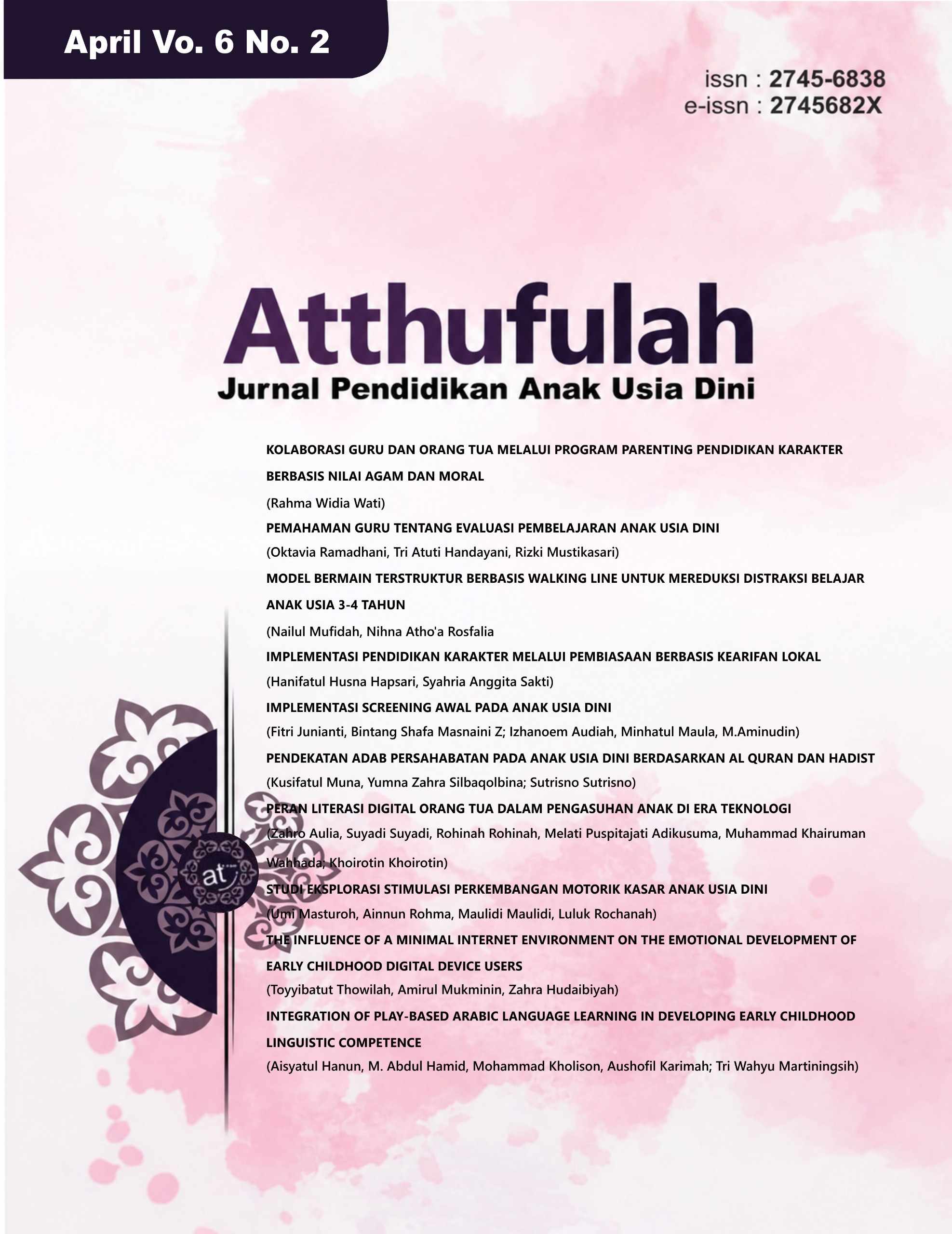 					View Vol. 6 No. 2 (2026): Atthufulah - April
				
