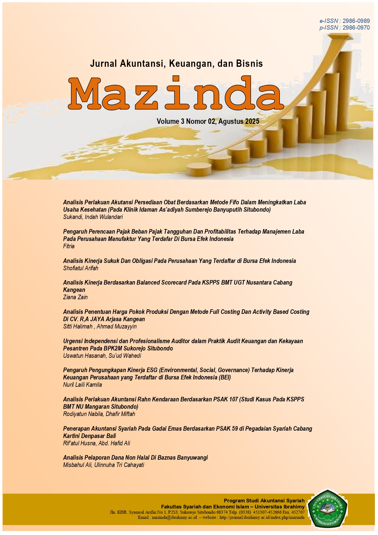 					View Vol. 3 No. 2 (2025): Mazinda : Jurnal Akuntansi, Keuangan, dan Bisnis 
				