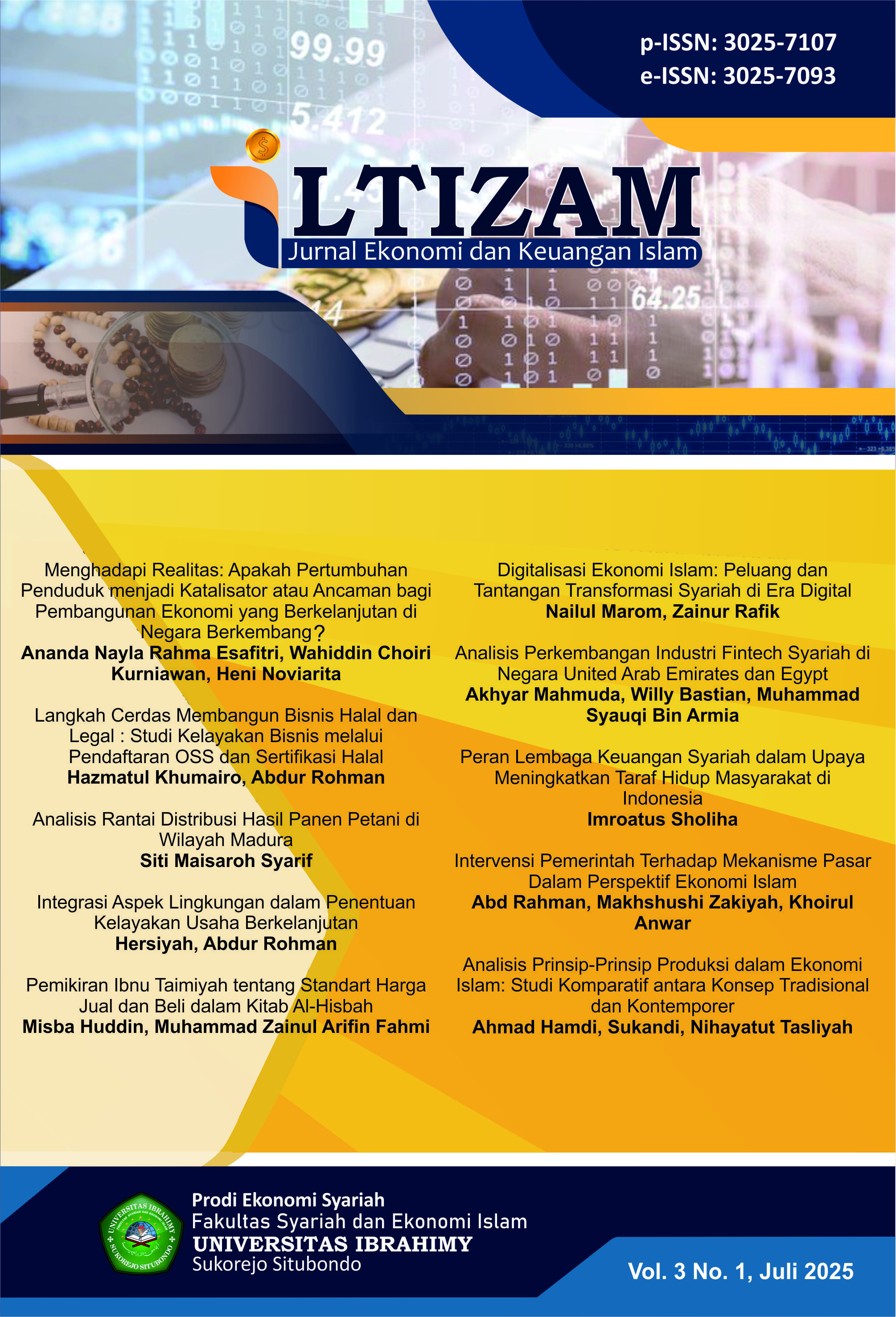 					View Vol. 3 No. 1 (2025): Iltizam : Jurnal Ekonomi dan Keuangan Islam
				