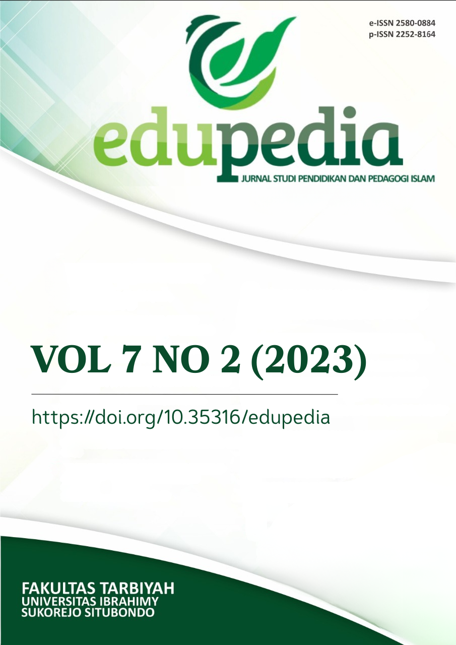 					View Vol. 7 No. 2 (2023): Edupedia: Jurnal Studi Pendidikan dan Pedagogi Islam
				