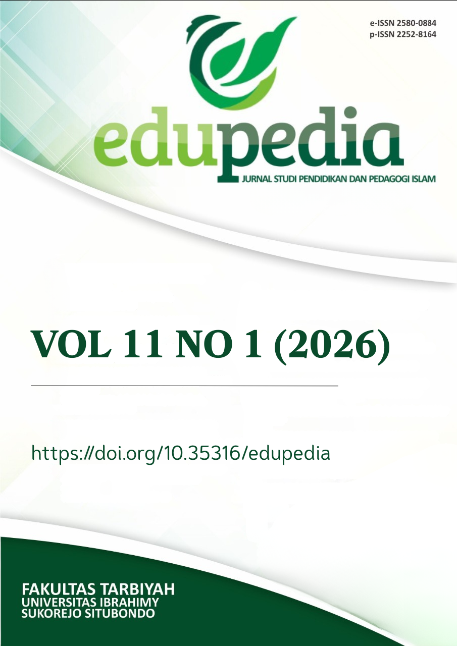 					View Vol. 11 No. 1 (2026): Edupedia: Jurnal Studi Pendidikan dan Pedagogi Islam 
				